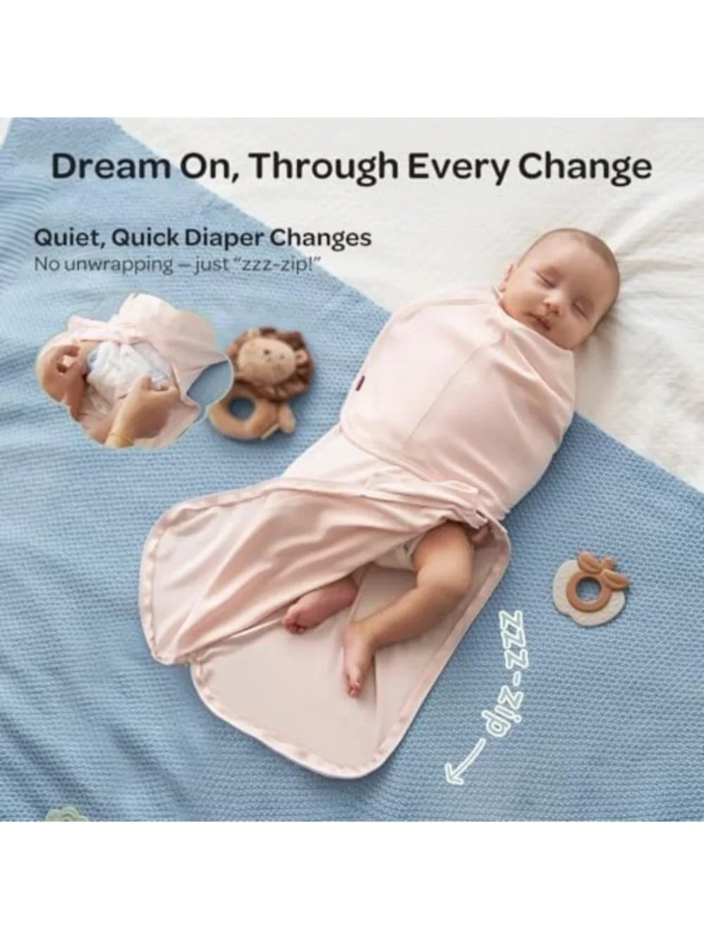 Cozy Newborn Swaddles with Quiet Fastener | Infant Sleep Sack 0-3 Months